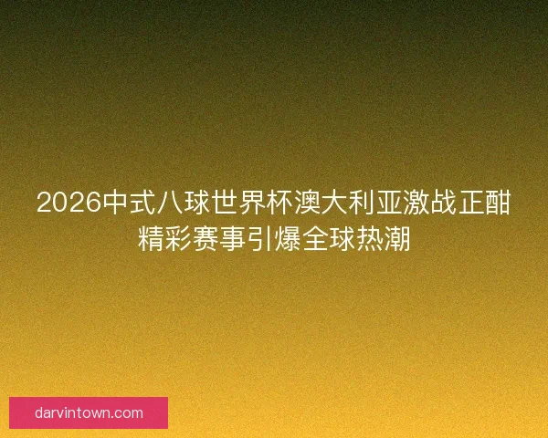 2026中式八球世界杯澳大利亚激战正酣精彩赛事引爆全球热潮