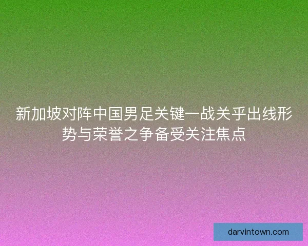 新加坡对阵中国男足关键一战关乎出线形势与荣誉之争备受关注焦点
