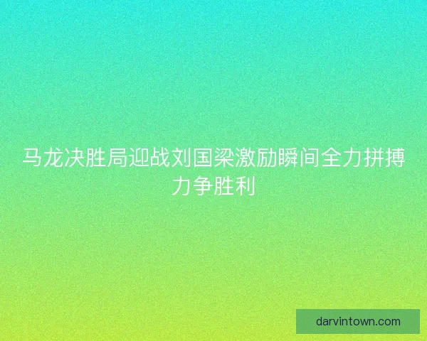 马龙决胜局迎战刘国梁激励瞬间全力拼搏力争胜利